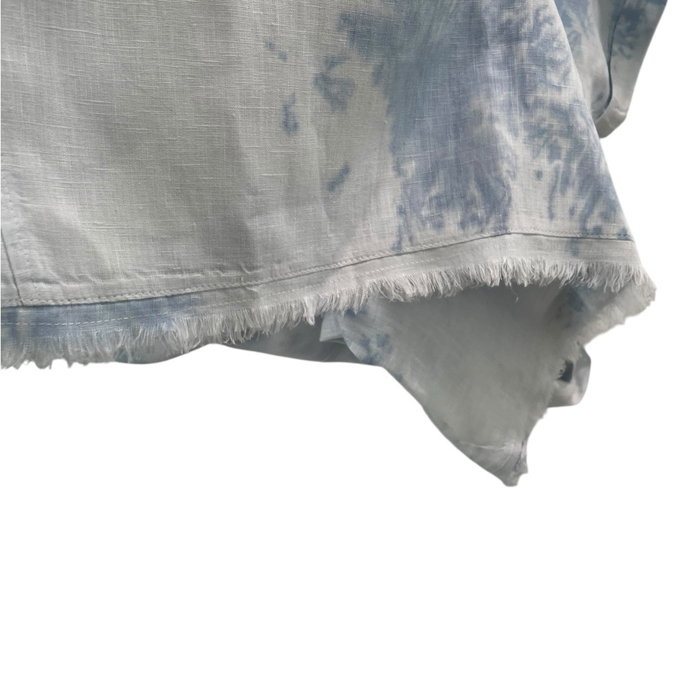 MAGASCHONI CLOUDY DAY TIE DYE 100%LINEN Blue White Dress Size S - Picture 5 of 10
